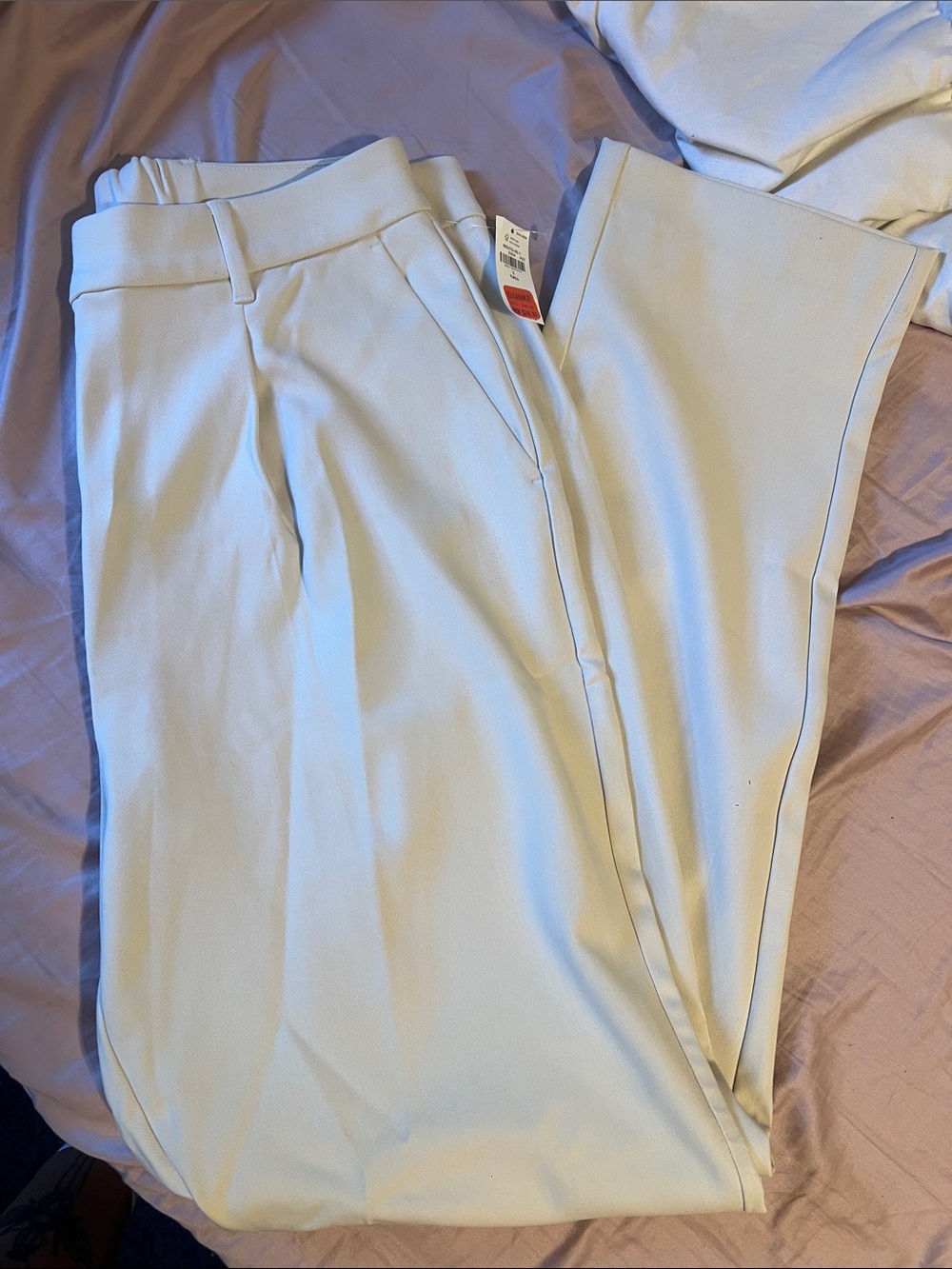 Old Navy Cream Wide-Leg Dress Pants